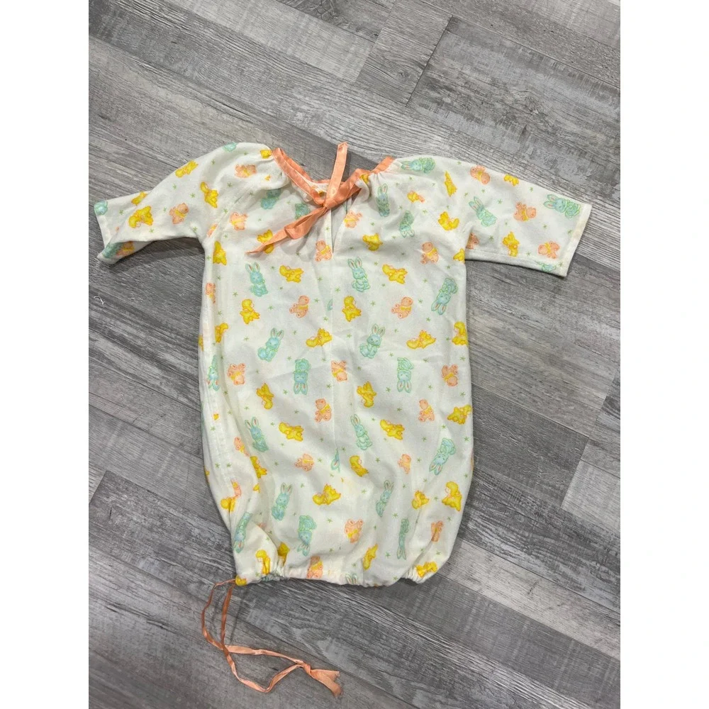 Vintage‎ Style Infant Sleep Sack Gown Pastel Bunny Duck Print Newborn Sleeper